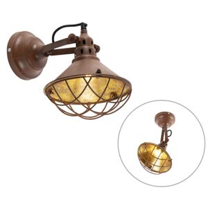 Vintage lampa ścienna i sufitowa rdza brązowy uchylna - Barrack Oswietlenie wewnetrzne