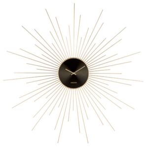 Zegar ścienny w czarno-złotym kolorze Karlsson Peony