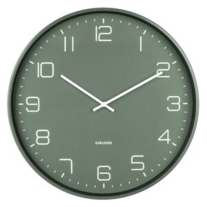 Zielony zegar ścienny Karlsson Lofty, ø 40 cm