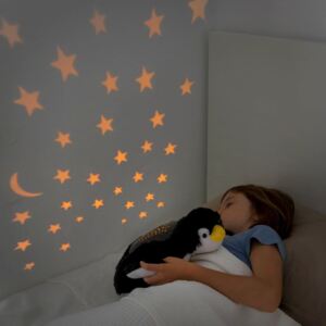 Poduszka pluszowa z kolorowym LED i projektorem InnovaGoods Penguin