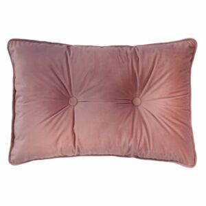 Różowa poduszka Tiseco Home Studio Velvet Button, 40x60 cm