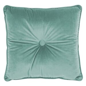 Jasnozielona poduszka Tiseco Home Studio Velvet Button, 45x45 cm