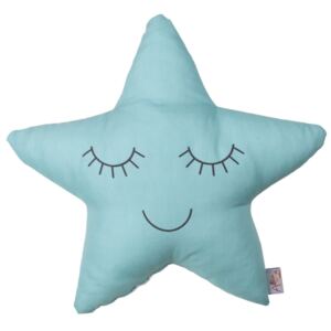 Turkusowa poduszka dziecięca z domieszką bawełny Apolena Pillow Toy Star, 35x35 cm