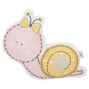 Różowa poduszka dziecięca z domieszką bawełny Apolena Pillow Toy Snail, 30x28 cm