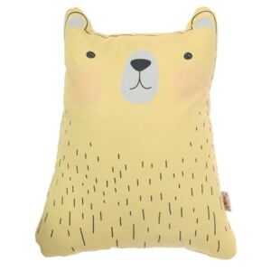 Żółta poduszka dziecięca z domieszką bawełny Apolena Pillow Toy Bear Cute, 22x30 cm