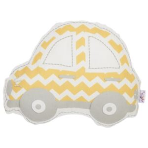 Żółto-szara poduszka dziecięca z domieszką bawełny Apolena Pillow Toy Car, 32x25 cm