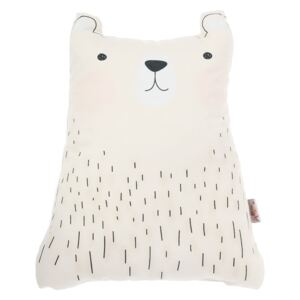 Jasnoszara poduszka dziecięca z domieszką bawełny Apolena Pillow Toy Bear Cute, 22x30 cm