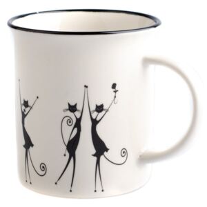 Kubek porcelanowy Dakls Cats Kristy, 310 ml