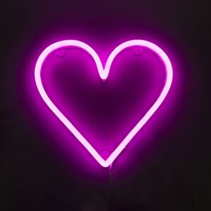 Różowa lampa ścienna z pilotem, w tym LED - neonowe serce Oswietlenie wewnetrzne