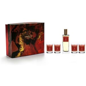 Komplet 4 świeczek zapachowych perfum do wnętrz w opakowaniu podarunkowym o zapachu goździków i wanilii Bahoma London
