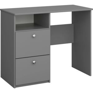 Zgrabne szare biurko duński design, 2 szuflady