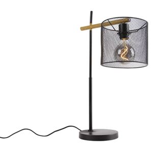 Industrialna lampa stołowa czarna - Drum Mesh Oswietlenie wewnetrzne