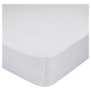 Białe prześcieradło elastyczne z bawełny Happy Friday Basic, 70x140 cm