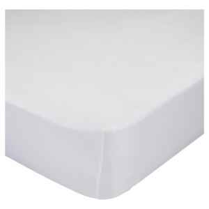 Białe elastyczne prześcieradło bawełniane Happy Friday Basic, 90x200 cm