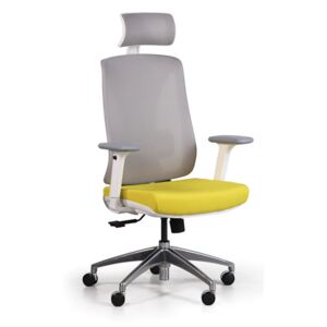 Krzesło biurowe z siatkowanym oparciem ENVY, żółte