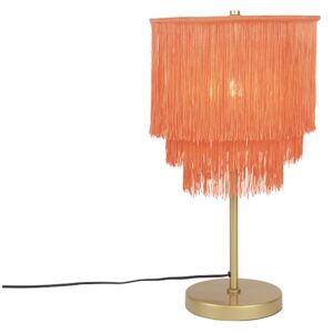 Orientalna lampa stołowa złoto-różowy abażur z frędzlami - Franxa Oswietlenie wewnetrzne