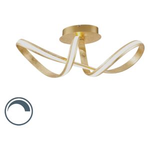 Designerska lampa sufitowa złota z diodami LED - Belinda Oswietlenie wewnetrzne
