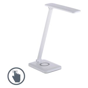 Designerska lampa stołowa biała z diodą LED ze ściemniaczem dotykowym - Tina Oswietlenie wewnetrzne