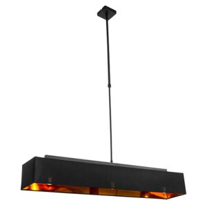 Nowoczesna lampa wisząca czarna ze złotem 90 cm 3-punktowa - VT 1 Oswietlenie wewnetrzne
