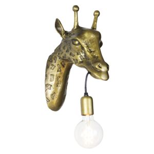 Vintage Kinkiet / Lampa scienna mosiężny - Żyrafa Oswietlenie wewnetrzne