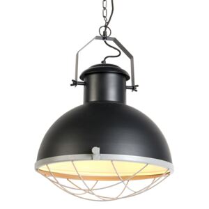 Przemysłowa lampa wisząca czarna z szarym - Silnik Oswietlenie wewnetrzne