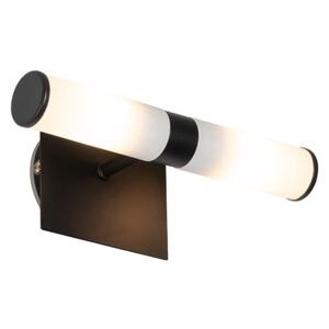 Moderne wandlamp zwart IP44 2-lichts - Bath Oswietlenie wewnetrzne