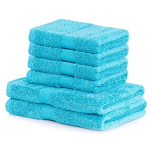 Komplet 6 turkusowych ręczników AmeliaHome Bamby Turquoise