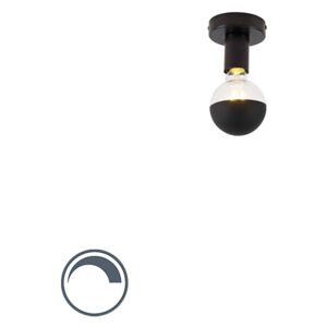 Designerska lampa sufitowa czarna z lustrem czołowym G95 w kolorze czarnym Facile Oswietlenie wewnetrzne