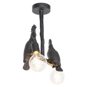 Lampa sufitowa vintage czarna - Papegoje Oswietlenie wewnetrzne