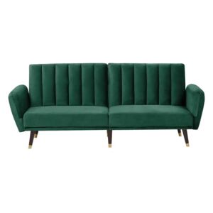 Sofa rozkładana welurowa szmaragdowa VIMMERBY