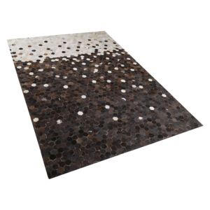 Dywan patchwork skórzany 140 x 200 cm brązowo-beżowy EYIM