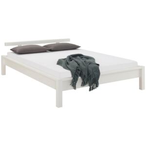 Nowoczesne łóżko z sosny 140x200 cm, białe