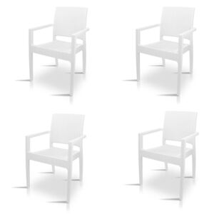 Zestaw 4x Nowoczesne krzesło na taras, do ogrodu, restauracji K 1023 - kolor biały