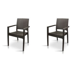 Zestaw 2x Nowoczesne krzesło na taras, do ogrodu, restauracji K 1023 - kolor brązowy