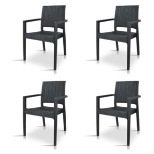 Zestaw 4x Nowoczesne krzesło na taras, do ogrodu, restauracji K 1023 - kolor antracytowy