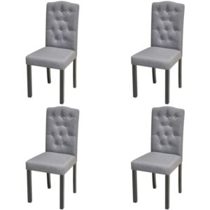 Krzesła do jadalni, 4 szt., jasnoszare, tapicerowane tkaniną