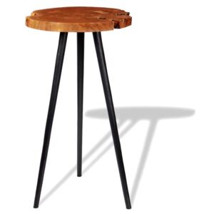 Okrągły stolik plastry drewna – Matel