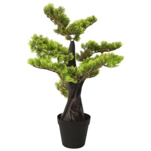 Sztuczne bonsai z cyprysu, z doniczką, 70 cm, zielone