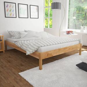 Rama łóżka, lite drewno dębowe, 140 x 200 cm