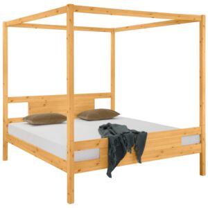 Sosnowe łóżko 180x200 cm z baldachimem