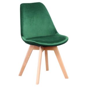 Nowoczesne Krzesło - Art133C - Welur Zielone