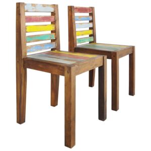 Krzesła stołowe, 2 szt., lite drewno odzyskane z łodzi