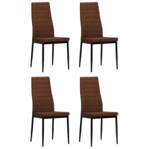Krzesła stołowe, 4 szt., brązowe, tkanina