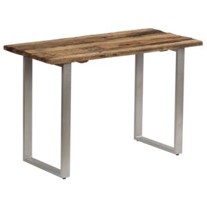 Stół jadalniany, lite drewno z odzysku i stal, 118x55x76 cm