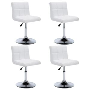 Krzesła stołowe, 4 szt., białe, sztuczna skóra