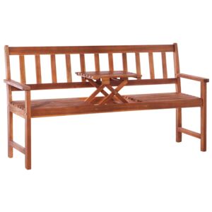 3-osobowa ławka ze stolikiem, 158 cm, drewno akacjowe, brązowa