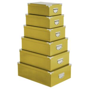 Zestaw pudełek do przechowywania, żółte, 6 elementów