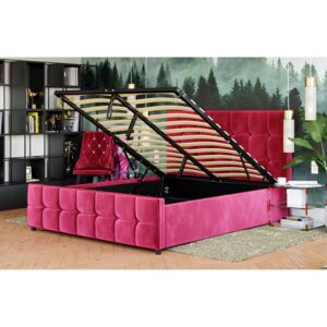 Łóżko tapicerowane do sypialni 160x200 sfg015 różowy welur #30