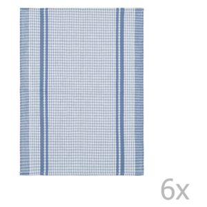 Komplet 6 jasnoniebieskich bawełnianych ścierek Tiseco Home Studio Waffle, 50x70 cm