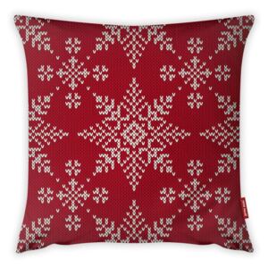 Poszewka na poduszkę Vitaus Christmas Period Red Snowflakes Pattern, 43x43 cm